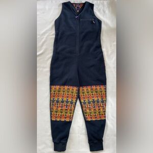 SOLD / Patagonia Women's Synchilla Patched Jumpsuit Size L New Navy #75010